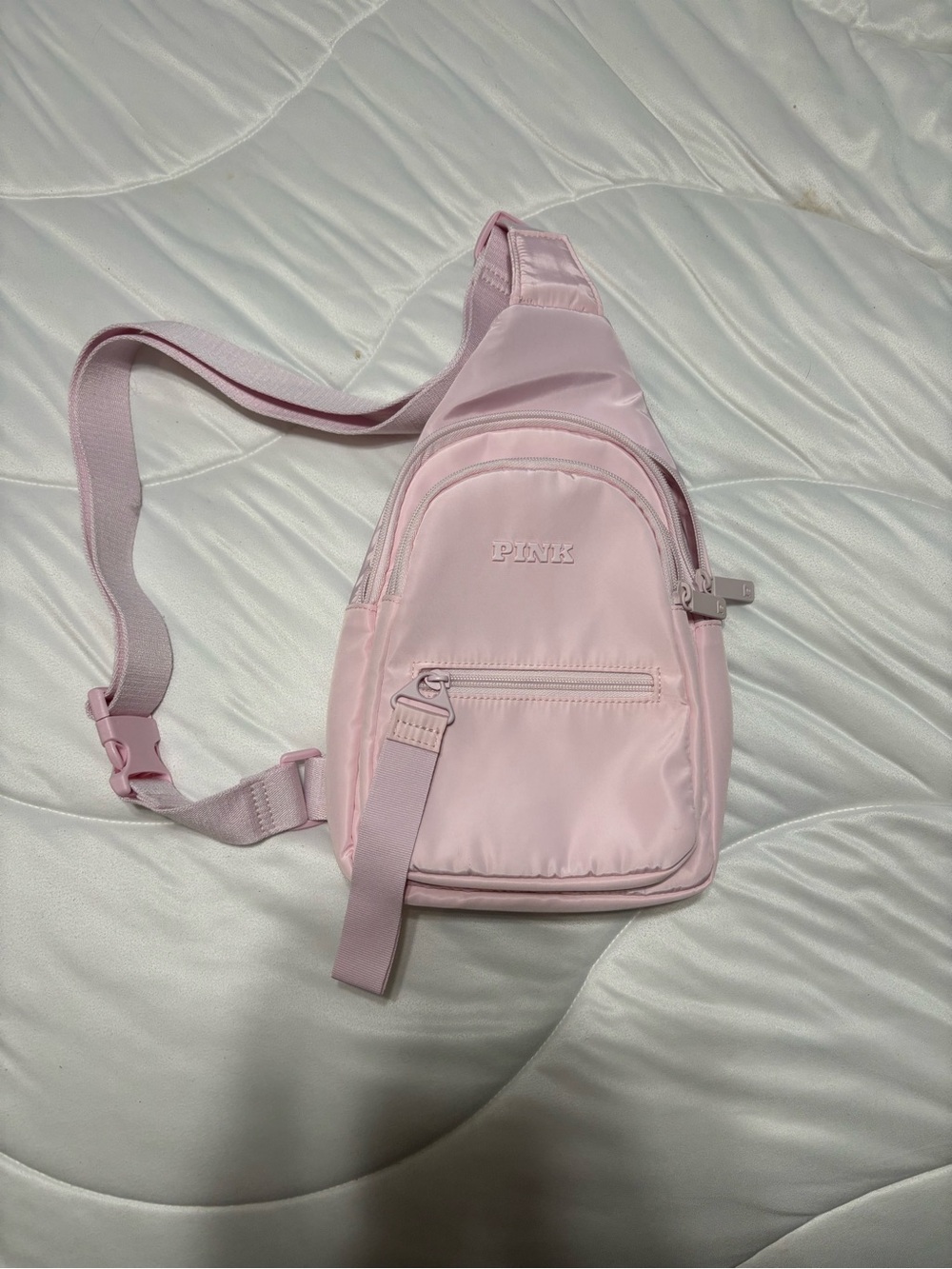 PINK Victoria's Secret Light Pink Sling Shoulder Bag